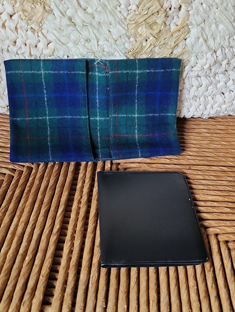 Pendleton Blue and Green Tartan Wool Card Sleeve